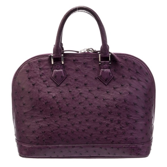 Via La Moda genuine ostrich purple violet handbag - Picture 4 of 11